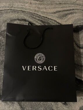 New Versace Shopping Bag 14” x 16” Black White